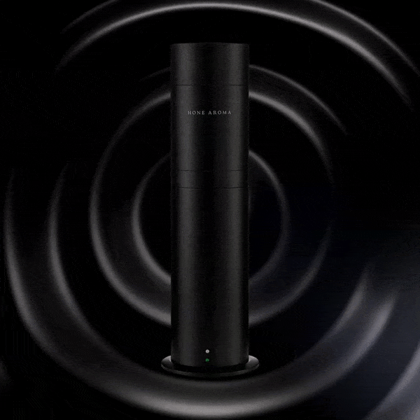 Pillar Scent Diffuser Black Ripple Background
