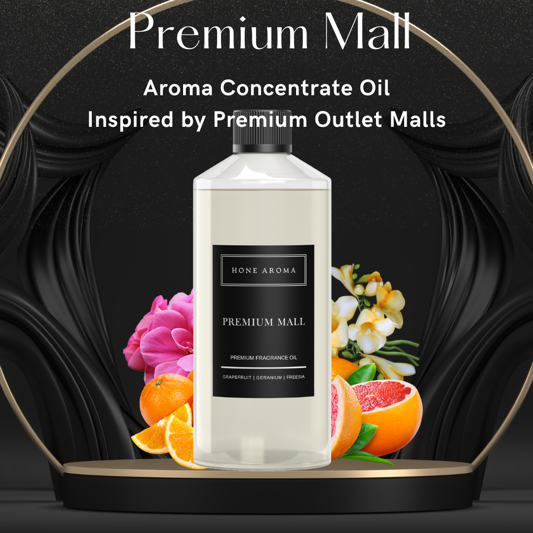 Hone Aroma Premium Mall Essential Aroma Oil bottle with citrus and floral accents