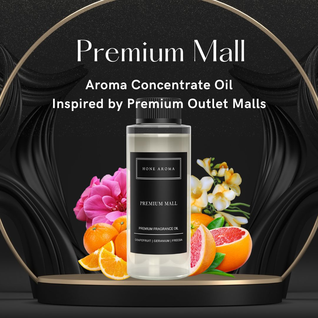 Hone Aroma Premium Mall Essential Aroma Oil with grapefruit and floral scent in clear bottle
