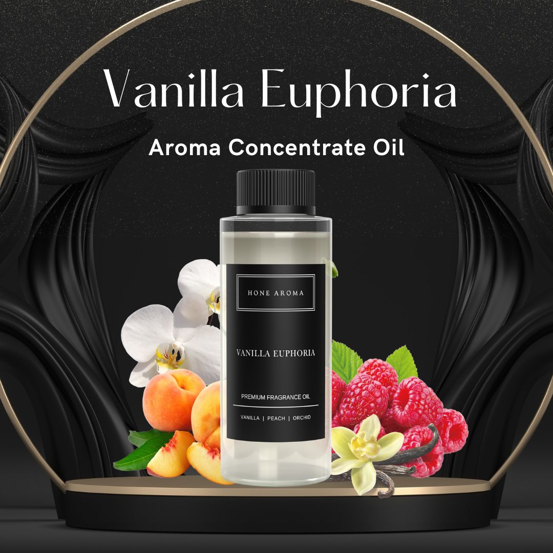 Vanilla Euphoria Essential Aroma Oil Concentrate by Hone Aroma with vanilla, peach, and orchid fragrance