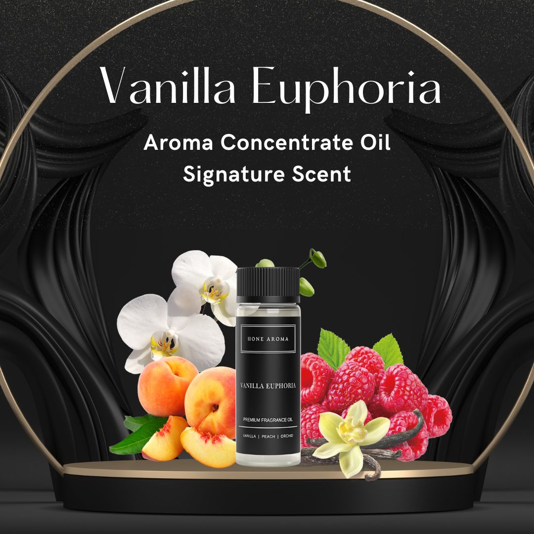 Vanilla Euphoria Essential Aroma Oil Concentrate by Hone Aroma with vanilla, peach, and raspberry scent