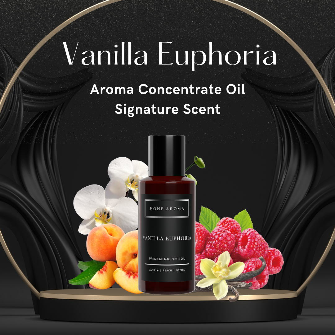 Vanilla Euphoria Essential Aroma Oil Concentrate by Hone Aroma with vanilla, peach, and raspberry scents