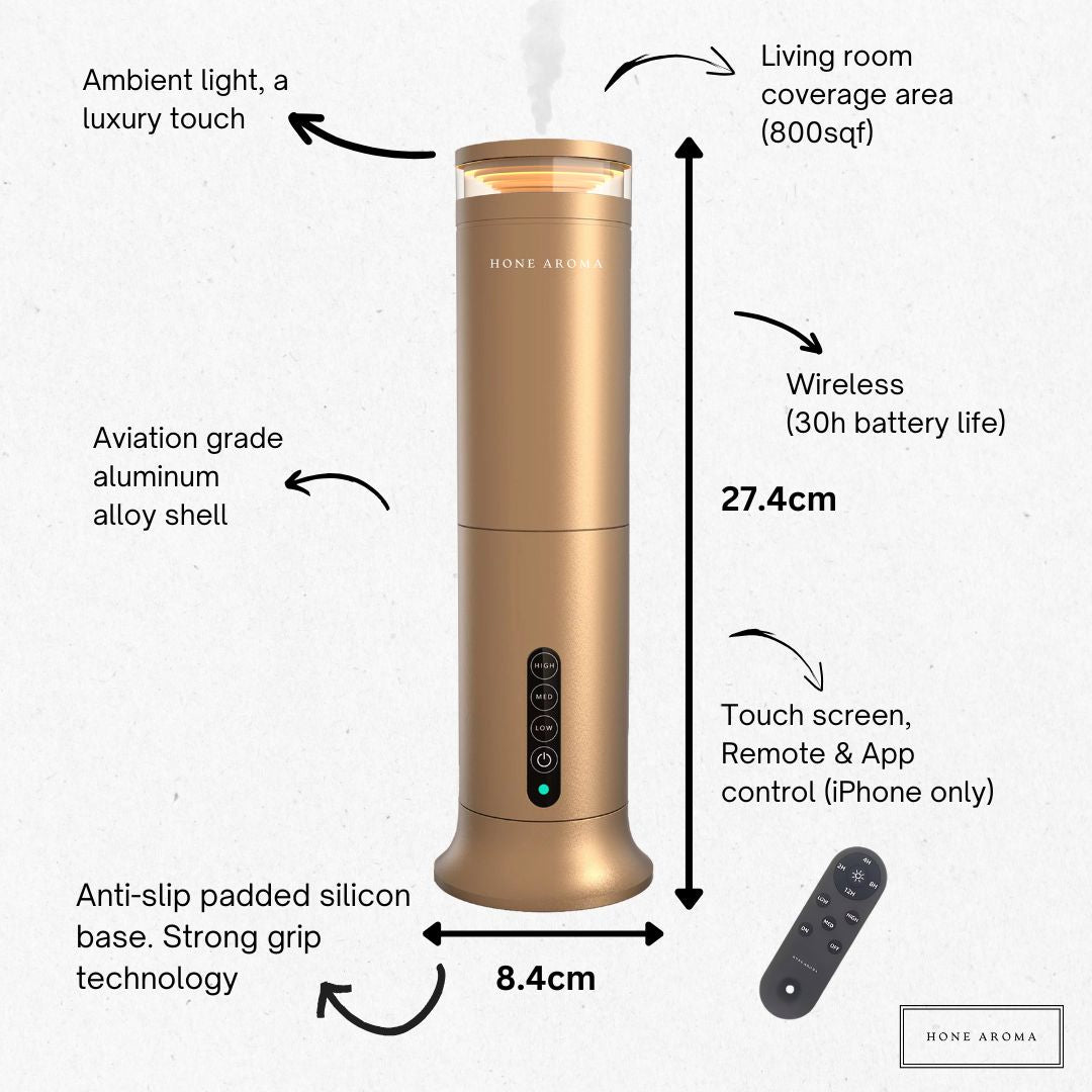 *Christmas Limited Edition* Pillar Scent Diffuser™ Seasonal Brass Gold Wireless