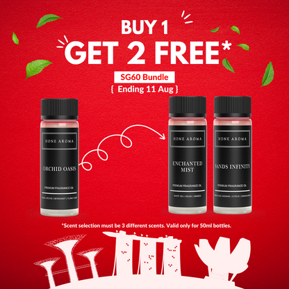 [SG60 Buy 1 Get 2 Free] 50ml Bundle Essential Aroma Oil